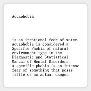 Aquaphobia definition title Sticker